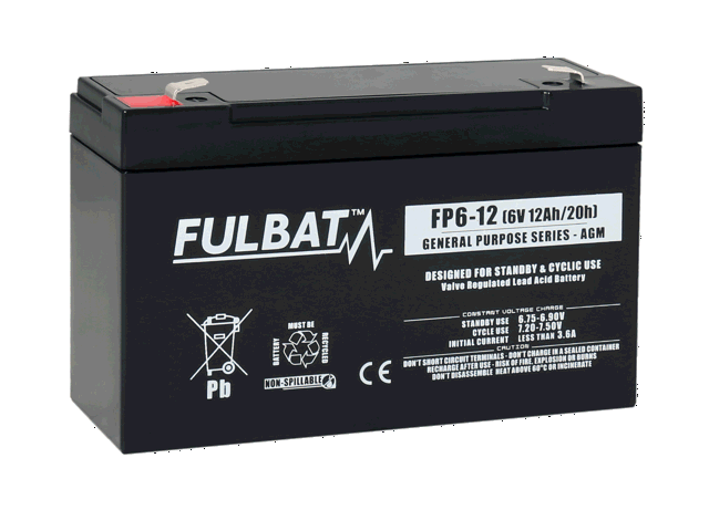 Kuva uudelleen ladattavasta 6V lyijyhappoakusta